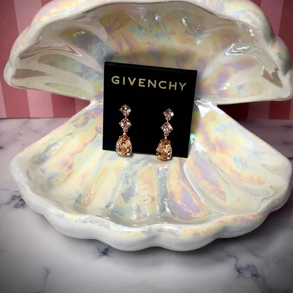 GIVENCHY Rose Gold/Champagne Drop Earrings with Post Backs - Picture 6 of 16